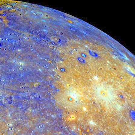 Der Planet Merkur in Nahaufnahme.