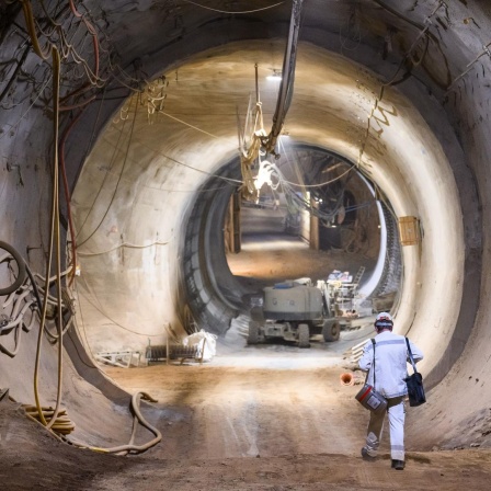 Ein Bergmann läuft unter Tage im Schacht Konrad in Salzgitter. Das ehemalige Eisenerzbergwerk ist das erste nach Atomrecht genehmigte Endlager für schwach- und mittelradioaktive Abfälle in Deutschland. 