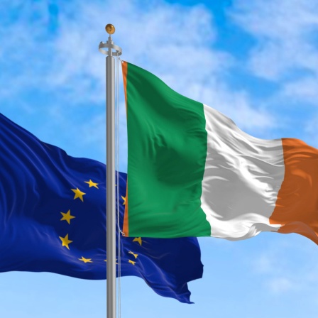 Die Flaggen der Europäischen Union und von Irland