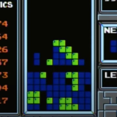 Bildschirm-Ausschnitt mit der ersten Version von Tetris, die vor 40 Jahren mit dem Gameboy auif den Markt kam