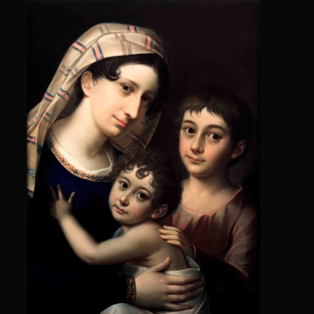 Antonie Brentano mit ihren Kindern Georg und Fanny