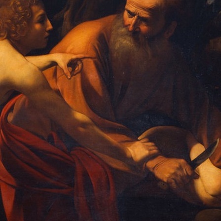 Gemälde: Abraham willseinen Sohn Isaak opfern.
