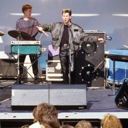 Die Band Depeche Mode bei einem Auftritt in Schleiden 1984