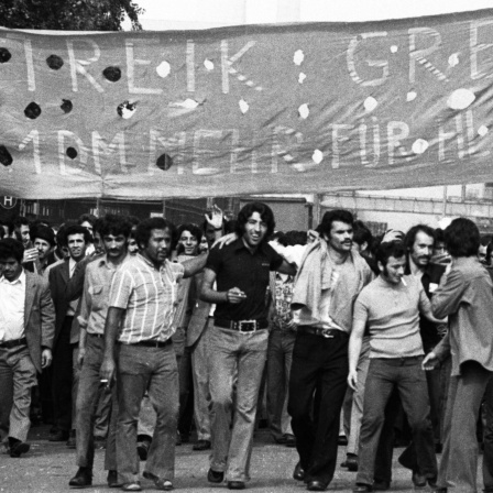 Streik bei den Ford-Werken 1973 in Köln. 