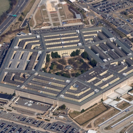 Eine Luftaufnahme zeigt das amerikanische Pentagon