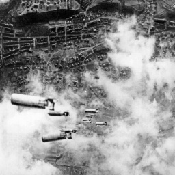 Dresden am 14. Februar 1945: Flugzeuge der US-Luftwaffe werfen Spreng- und Brandbomben auf Dresden