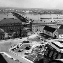 Blick auf das rheinland-pfälzische Regierungsviertel in der Stadt Mainz, die seit dem 24.7.1950 Landeshauptstadt ist