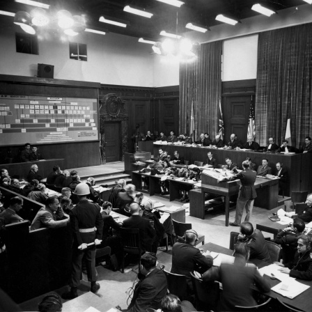 Gerichtssaal Nürnberg im November 1946