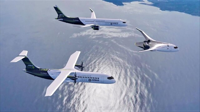 Flugzeuge mit synthetischen Kraftstoffen und Wasserstoff. Klimaneutrales Fliegen der Zukunft. | Bild: Airbus