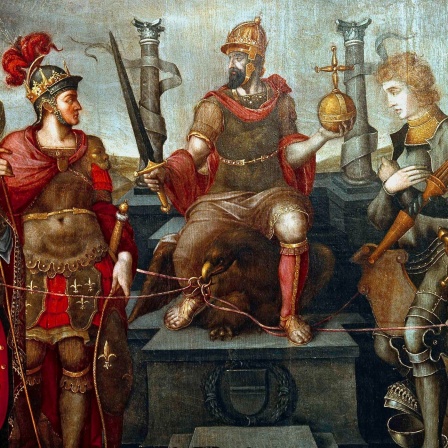 Gemälde: Kaiser Karl V. flankiert von seinen Gegnern