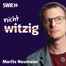 Podcast nicht witzig - Humor ist wenn die anderen lachen. Zu sehen ist der Gast Moritz Neumeier