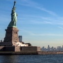Die Freiheitsstatue auf Liberty Island, New York, 2015