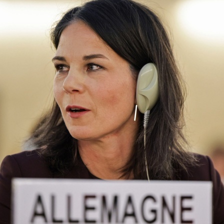 Bundesaußenministerin Annalena Baerbock (Bündnis 90/Die Grünen), nimmt an der 55. Sitzung des Menschenrechtsrats der Vereinten Nationen teil,