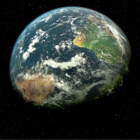 Die Erdkugel vom Weltraum aus gesehen.