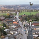 Das Dorf Kleyenberg. Im Hintergrund der Braunkohletagebau Garzweiler, Archivbild: 05.02.2023