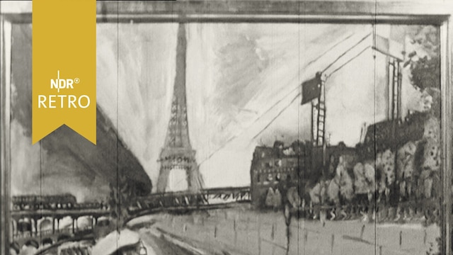 Gemälde von Eiffelturm und der Seine in Paris