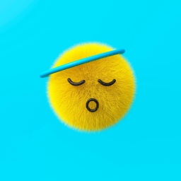 fluffy sleeping emoji