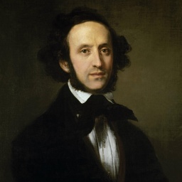 Der Komponist Felix Mendelssohn Bartholdy auf einem Gemälde porträtiert.