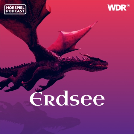 Cover des WDR Hörspiel-Podcasts "Erdsee": Ein Drache fliegt durchs Bild.