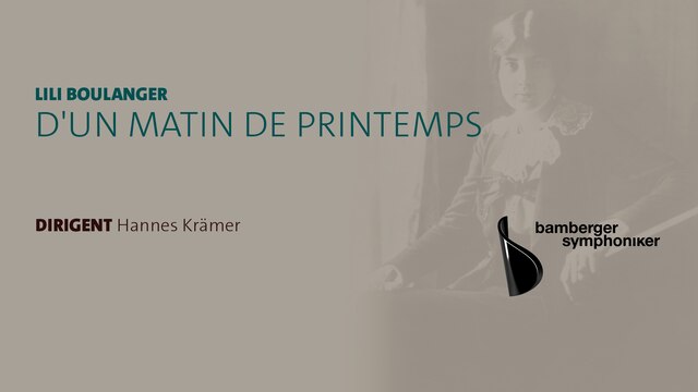 Grafik mit der Komponistin Lili Boulanger im Hintergrund und Text