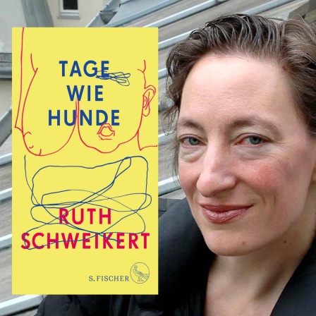Schriftstellerin Ruth Schweikert + Buchcover "Tage wie Hunde" © imago+S. Fischer Verlag
