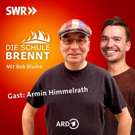 Armin Himmelrath und Bob Blume auf dem Podcast-Cover von &#034;Die Schule brennt - der Bildungspodcast mit Bob Blume&#034;