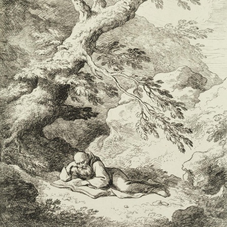 "Der Eremit", eine Zeichnung von Christian Wilhelm Ernst Dietrich, ca. 1763.
