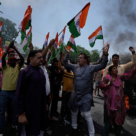 Demonstration gegen Pakistanis nach Terroranschlag in Jammu, Indien. (23.4.2025)