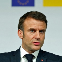 Der französische Präsident Emmanuel Macron spricht während einer Pressekonferenz im Elysee-Palast in Paris.