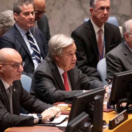 UN-Generalsekretär Guterres spricht vor dem UN-Sicherheitsrat in New York.