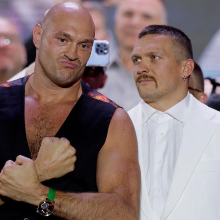 v.l. Tyson Fury und Oleksandr Usyk