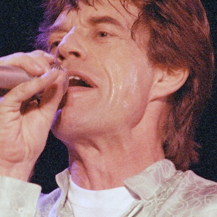 Mick Jagger während des Ost-Berlin-Auftritts der Rolling Stones am 13.8.1990 (Archivbild)