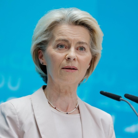 Dr. Ursula von der Leyen, Deutschland, Berlin, Konrad-Adenauer-Haus, Pressekonferenz mit dem Parteivorsitzenden der CDU Deutschlands Friedrich Merz MdB und Dr. Ursula von der Leyen, Präsidentin der Europäischen Kommission.