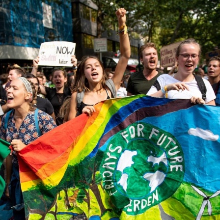 02.08.2019, Nordrhein-Westfalen, Dortmund: Demonstranten der Bewegung Fridays for Future protestieren in der Innenstadt.