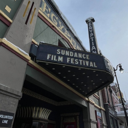 Ein Eingang eines Kinos zu dem "Sundance Film Festival" in Utah (USA).
