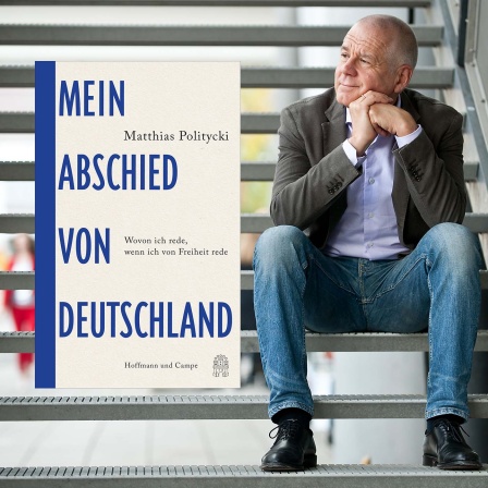 Porträt und Buchcover_Matthias Politycki: "Mein Abschied von Deutschland"_foto: Picture Alliance/Verlag Hoffmann und Campe