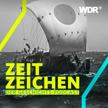 Das Papyrusboot "RA II" von Thor Heyerdahl auf hoher See (Aufnahme im April 1970)