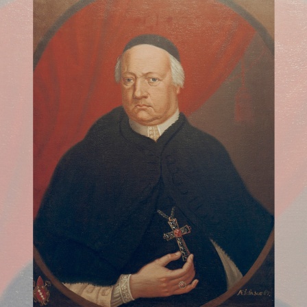 Ein Portrait von Agostino Steffani (italienischer Komponist und Diplomat, 1654-1728) als Bischoff von Spiga. (Gemälde von Gerhardt Kappers, Öl auf Leinwand)