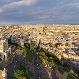 Basilique du Sacré-Cœur de Montmartre Paris (Panorama-Luftaufnahme)