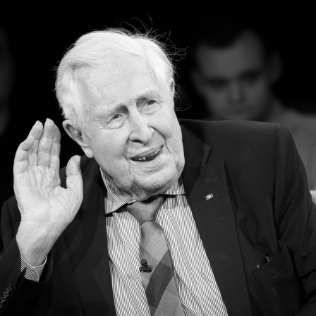 Bernhard Vogel (CDU), ehemaliger Ministerpräsident von Rheinland-Pfalz und Thüringen, bei der Aufzeichnung der Radio Bremen Talkshow "3nach9".