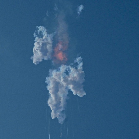 Das Raumschiff von SpaceX bricht nach dem Start von der Starbase in Boca Chica auseinander. 