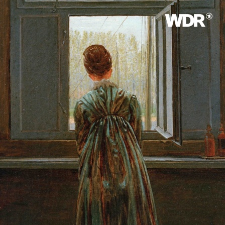 Das Gemälde "Frau am Fenster" von Caspar David (1822) zeigt eine Frau in Rückenansicht die aus einem Fenster schaut.