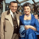 Lia Wöhr und Heinz Schenk als Gastgeber der TV-Unterhaltungssendung "Zum Blauen Bock" im Jahr 1979