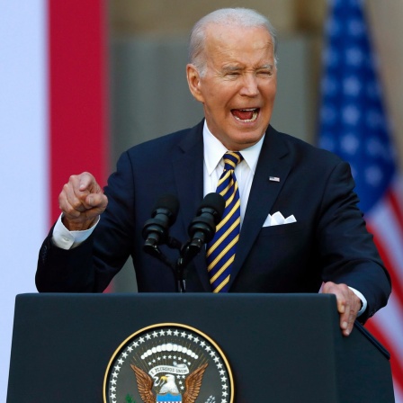 Der Präsident der USA, Joe Biden, spricht auf einer Veranstaltung auf dem Nato-Gipfel in Vilnius (Litauen).
