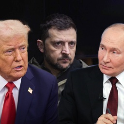 Donald Trump, Wolodymyr Selenskyj und Wladimir Putin