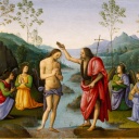 "Die Taufe Christi", Gemälde von Pietro Perugio (um 1448-1523)