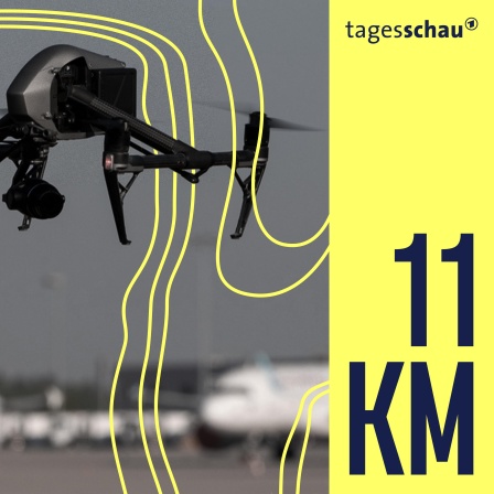 Eine Kameradrohne vom Typ DJI Mavic 3 Pro ist in der Dämmerung zu sehen. Nach Angaben von Behörden wurden In Deutschland vermehrt Drohnen im Bereich kritischer Infrastruktur gesichtet.