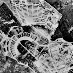 Luftaufnahme vom Konzentrationslager Buchenwald nahe Weimar vom 19.07.1945.