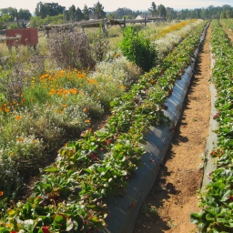 Auf dieser Erdbeer-Farm in Kalifornien werden die Erdbeeren von Wildbienen bestäubt. Vielfältige Landwirtschaft nützt Mensch und Natur.