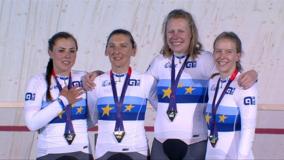 Sportschau - Bahnrad: Die Siegerehrung Des Frauen-vierers